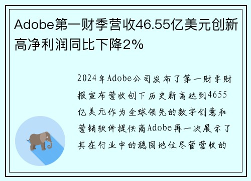 Adobe第一财季营收46.55亿美元创新高净利润同比下降2%